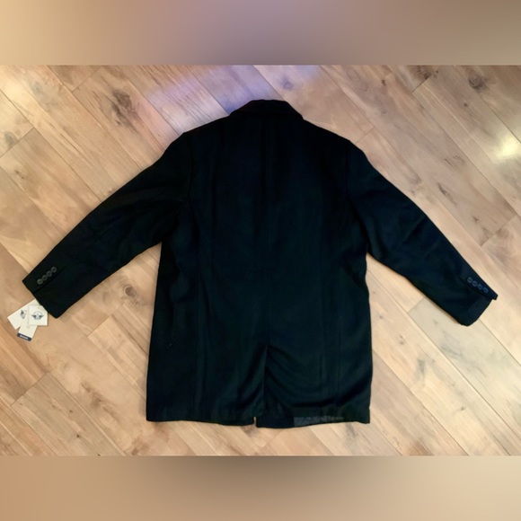 Dockers Men's Henry Wool Blend Top Coat With Quilted Bib, Dual Closure, Black - Picture 3 of 5